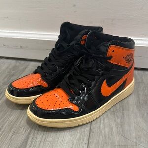 Nike Air Jordan 1 High Black and Orange Shattered Backboards